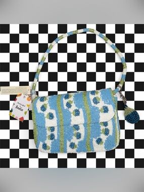 Viral Beaded  BlackBerry Blueberry Fruit Shoulder Bag NWT